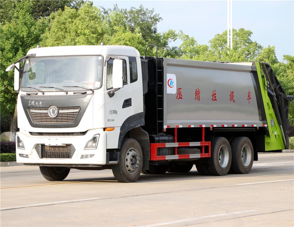 东风天龙后双桥18方压缩垃圾车
